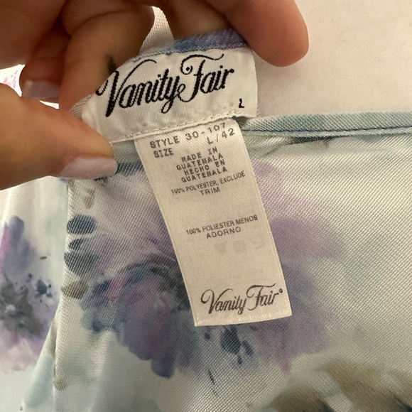 Vanity Fair Y2K Floral Slip Nightgown Lace Empire Waist Large Fairy Cottagecore - Picture 7 of 7